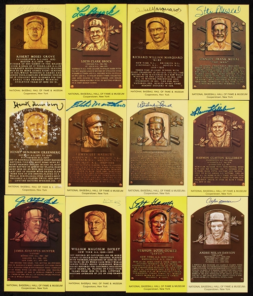 Signed Yellow HOF Plaque Postcards Group (57)