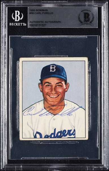 Carl Furillo Signed 1950 Bowman No. 58 (BAS)