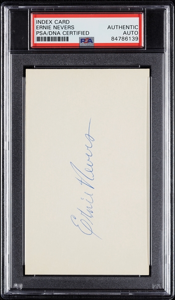 Ernie Nevers Signed 3x5 Index Card (PSA/DNA)