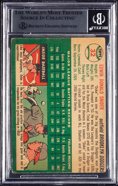 Duke Snider Signed 1954 Topps No. 32 (BAS)