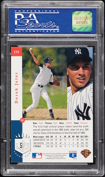 1993 SP Derek Jeter RC No. 279 PSA 8