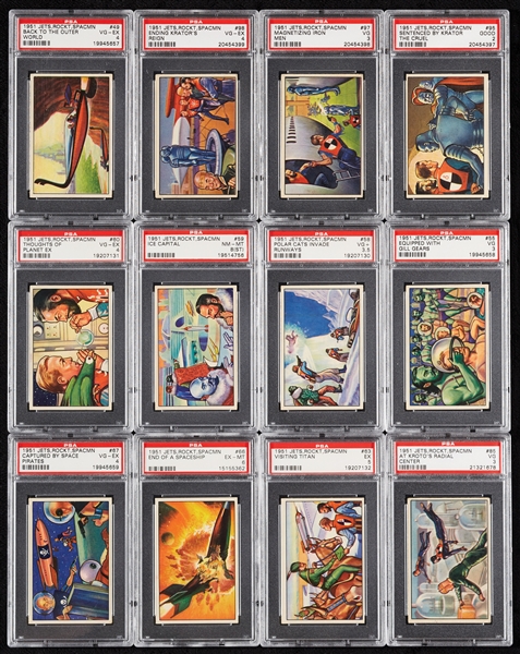 1951 Bowman Jets, Rockets & Spacemen PSA-Graded Group (12)