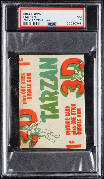 1953 Topps Tarzan 1-Cent Wax Pack (Graded PSA 7)