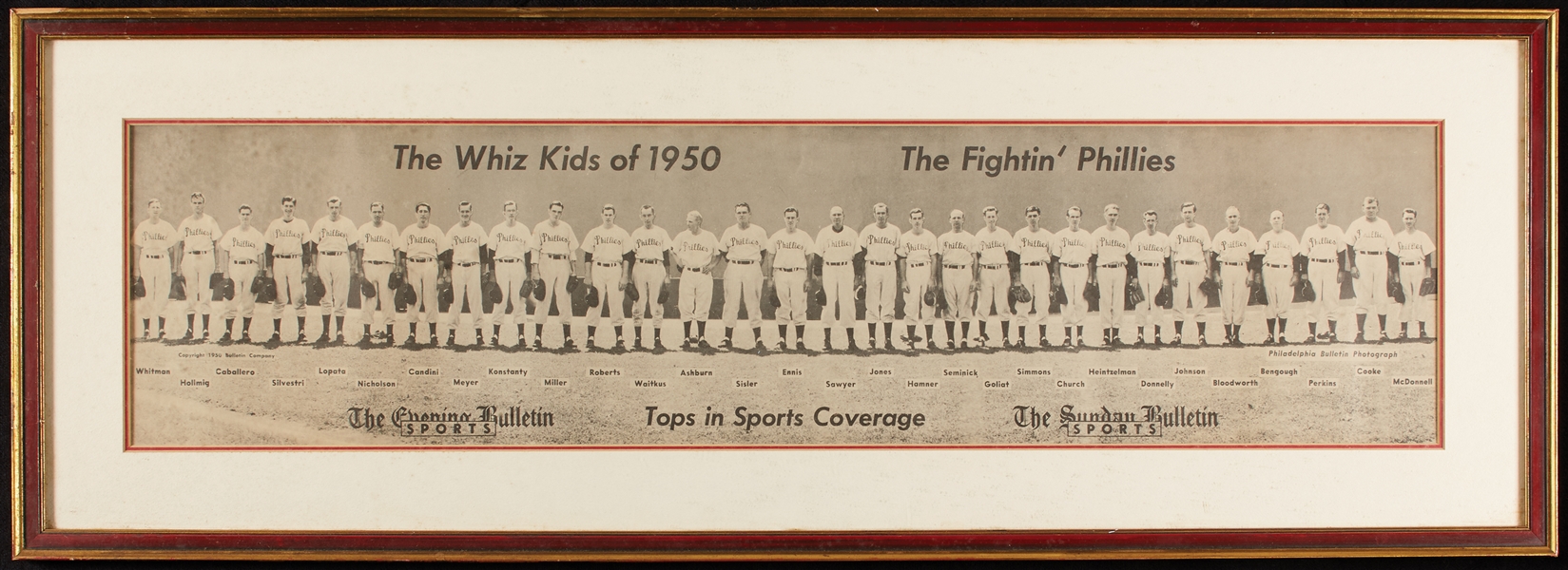 1950 Whiz Kids ‘Fightin’ Phillies’ Panoramic Team Photograph