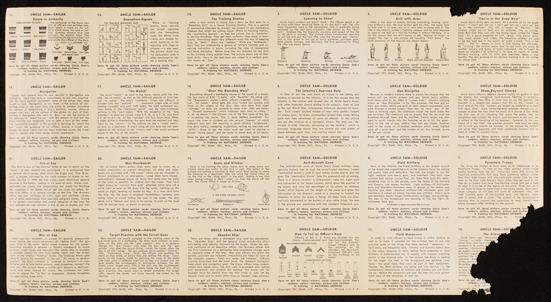 1941 Uncle Sam R157 Non-Sport Paper Sheet (24)