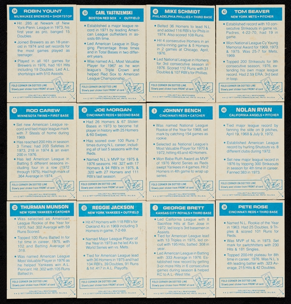 High-Grade 1977 Topps Baseball Cloth Sticker Set (73)