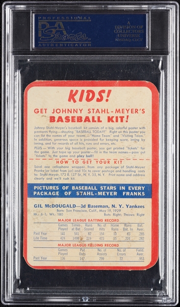 1954 Stahl-Meyer Franks Gil McDougald PSA 1.5