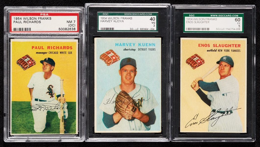 1954 Wilson Franks Graded Trio with Slaughter, Kuenn, Richards (3)