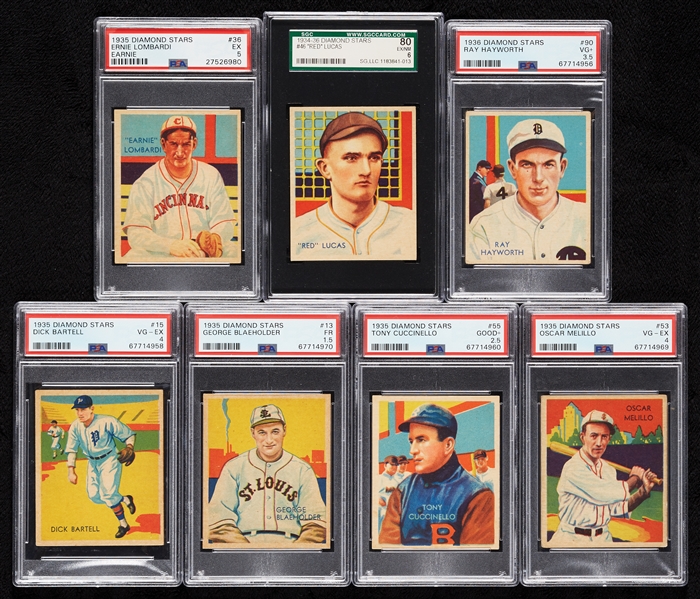 1935 Diamond Stars Graded Group with Ernie Lombardi PSA 5 (7)