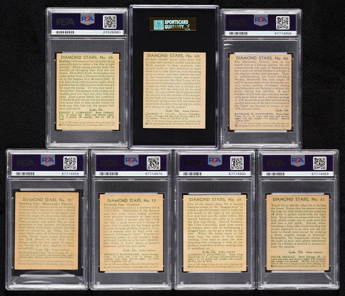 1935 Diamond Stars Graded Group with Ernie Lombardi PSA 5 (7)