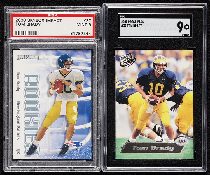 Tom Brady Graded RC Pair with 2000 SkyBox Impact & Press Pass (2)