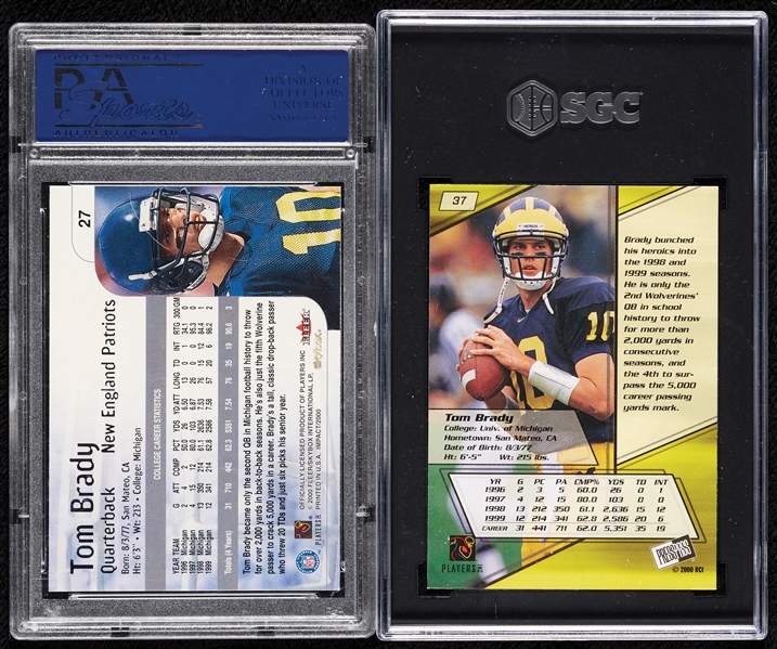 Tom Brady Graded RC Pair with 2000 SkyBox Impact & Press Pass (2)