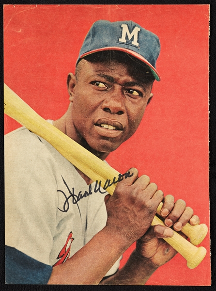 Hank Aaron Signed Magazine Photo (Graded BAS 10)