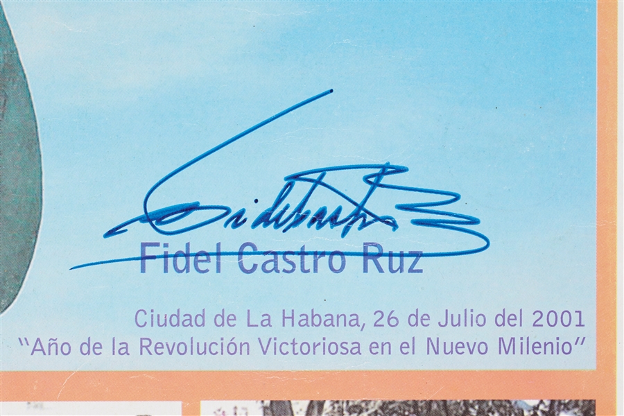 Fidel Castro Signed 11x17 Poster (PSA/DNA)