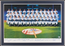 1961 New York Yankees Signed Ron Lewis Lithograph with Mickey Mantle (525/1000) (BAS)