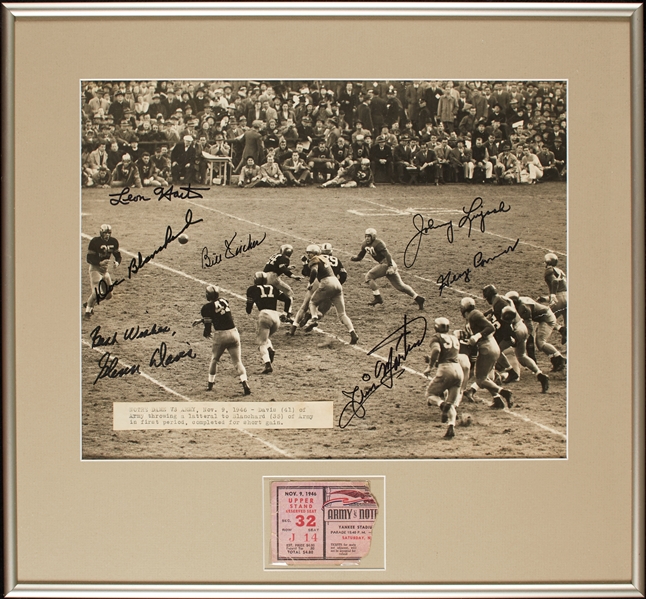 1941 Notre Dame Multi-Signed Original Photo vs. Army with TIcket (BAS)