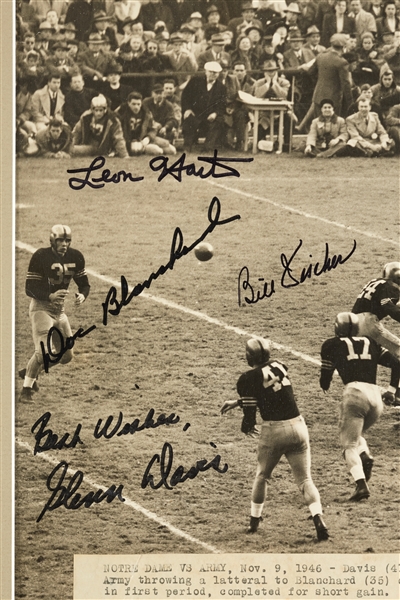 1941 Notre Dame Multi-Signed Original Photo vs. Army with TIcket (BAS)