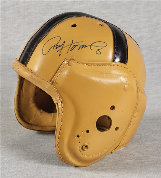 Paul Hornung Signed Leather Football Helmet (BAS)