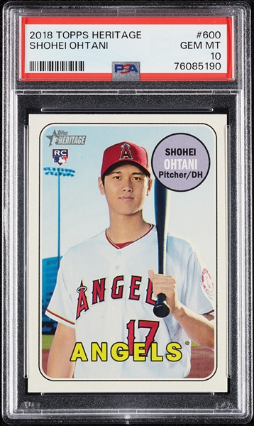 2018 Topps Heritage Shohei Ohtani RC No. 600 PSA 10