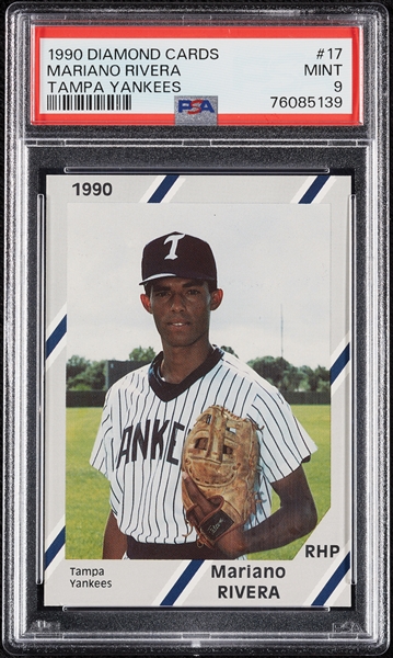 1990 Diamond Cards Tampa Yankees Mariano Rivera No. 17 PSA 9