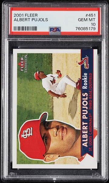 2001 Fleer Albert Pujols RC No. 451 PSA 10