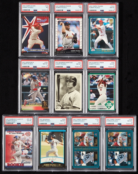 Albert Pujols PSA-Graded Rookie Group with Topps Traded (10)