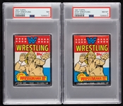 1987 Topps WWF Wrestling Wax Pack Pair (Graded PSA 8 & PSA 7) (2)