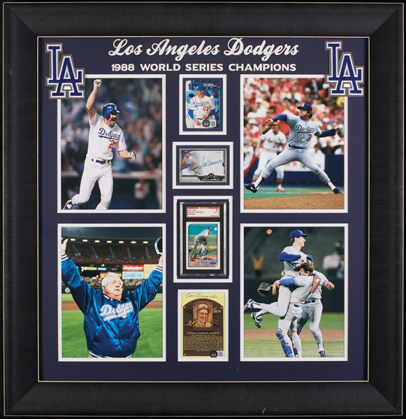 1988 Los Angeles Dodgers World Champs Multi-Signed Display