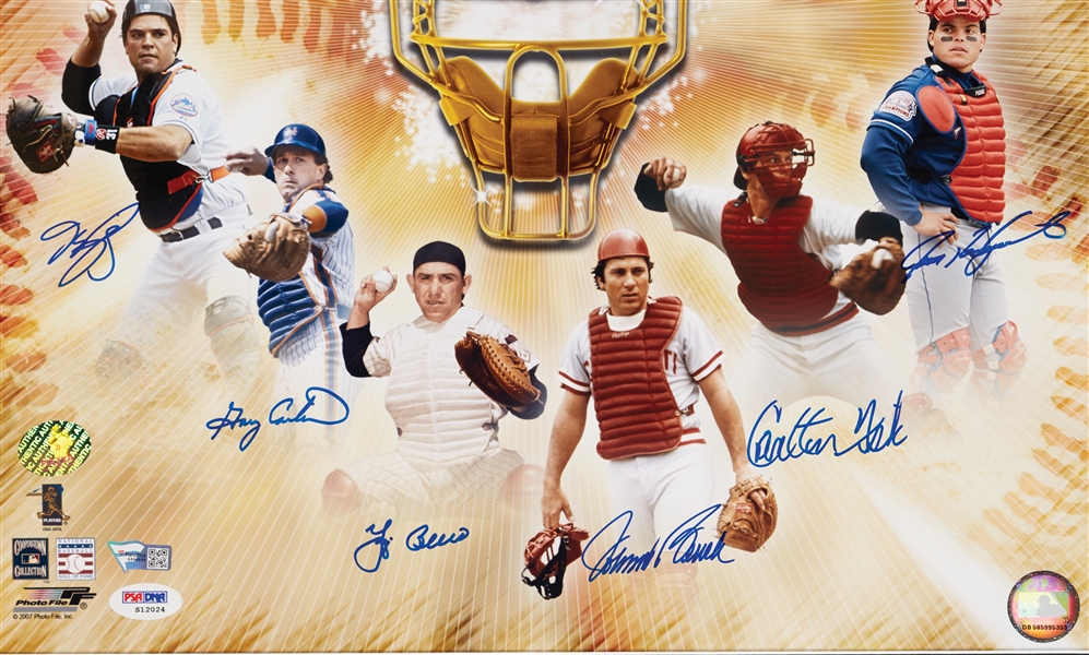 Baseball's Greatest Catchers Signed 16x20 Photo (Fanatics) (PSA/DNA)