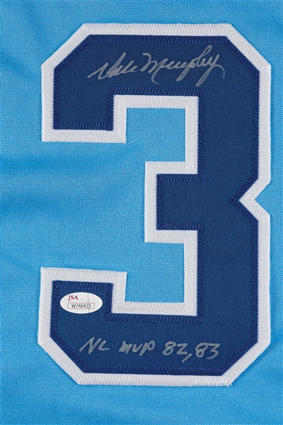 Dale Murphy Signed Braves Jersey NL MVP 82, 83 (JSA)