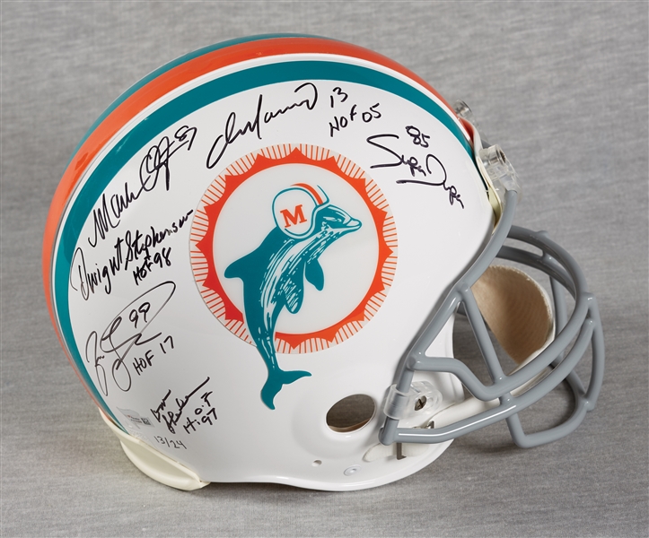 Miami Dolphins Legends Signed Full-Size Helmet (13/24) (Fanatics)