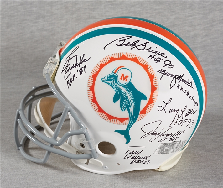 Miami Dolphins Legends Signed Full-Size Helmet (13/24) (Fanatics)