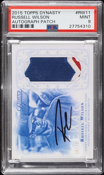 2015 Topps Dynasty Russell Wilson Autograph Patch (10/10) PSA 9