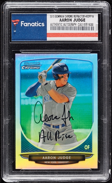 Aaron Judge Signed 2013 Bowman Chrome Draft Refractor RC No. 19 (Fanatics)