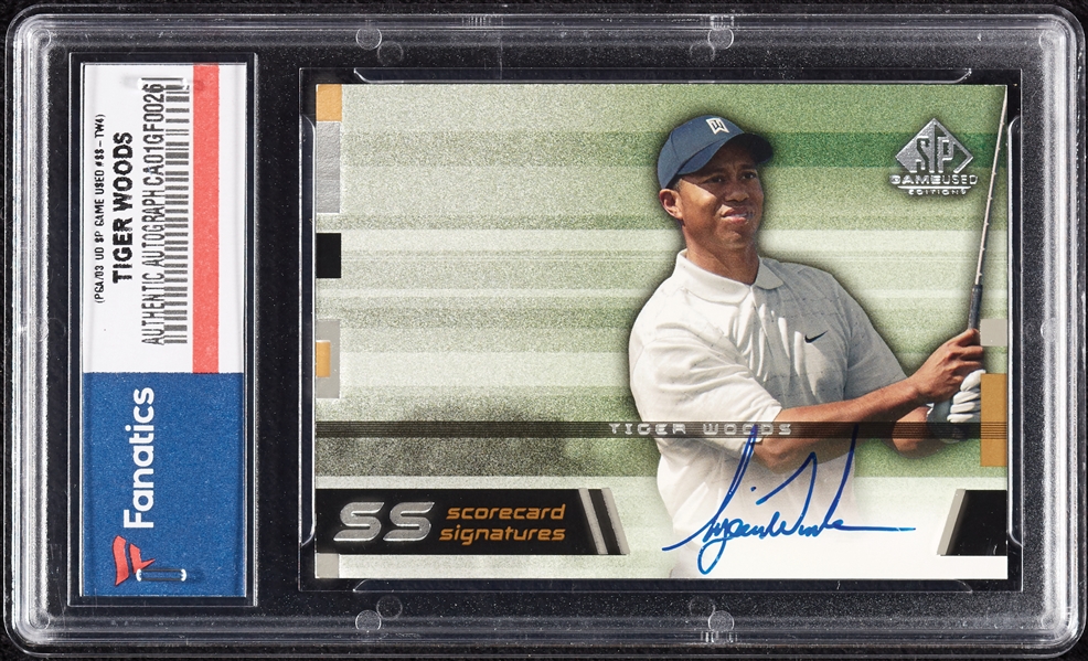 2003 SP Game Used Tiger Woods Scorecard Signatures (Fanatics)