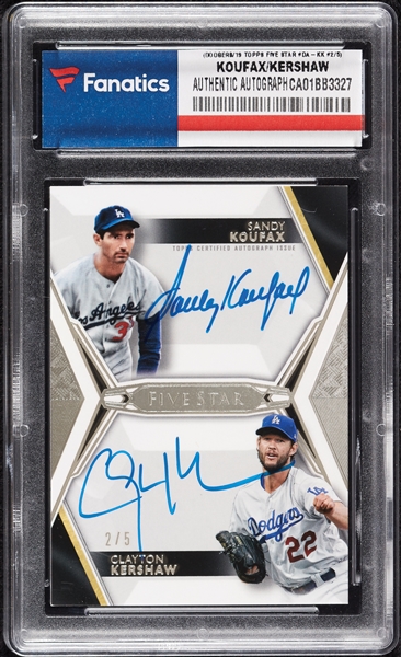 2019 Topps Five Star Sandy Koufax & Clayton Kershaw Dual Autograph (2/5) (Fanatics)