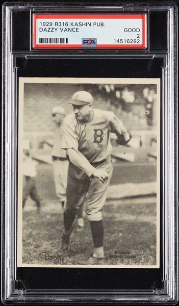 1929 R316 Kashin Publications Dazzy Vance PSA 2