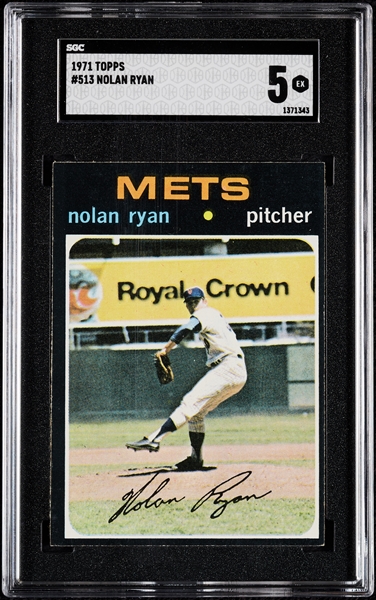 1971 Topps Nolan Ryan No. 513 SGC 5