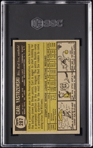 1961 Topps Carl Yastrzemski No. 287 SGC 6.5