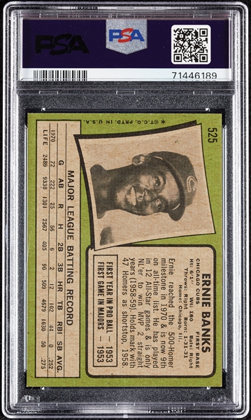 1971 Topps Ernie Banks No. 525 PSA 6