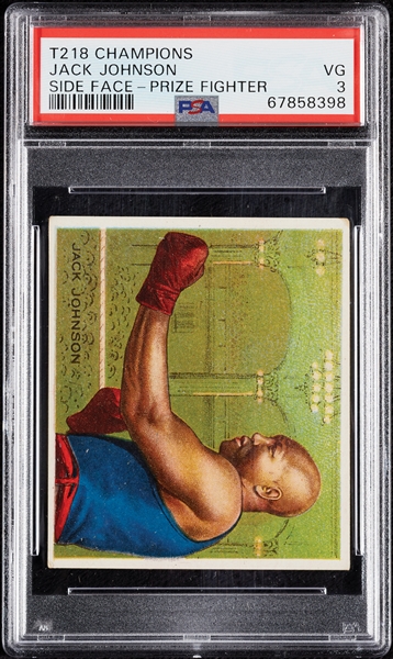 1910 T218 Champions Jack Johnson Side Face - Boxer PSA 3