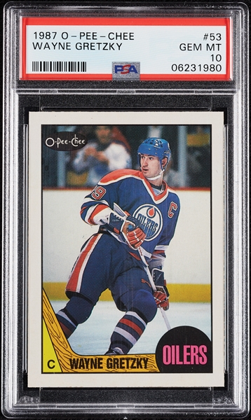 1987 O-Pee-Chee Wayne Gretzky No. 53 PSA 10