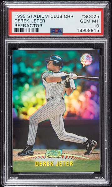 1999 Stadium Club Chrome Derek Jeter Refractor No. 25 PSA 10