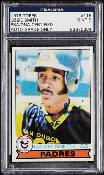 Ozzie Smith Signed 1979 Topps RC No. 116 (Graded PSA/DNA 9)