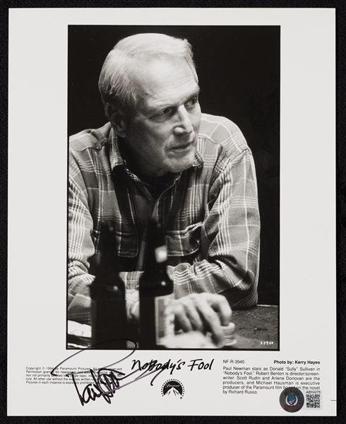 Paul Newman Signed 8x10 Nobody's Fool Photo (BAS)