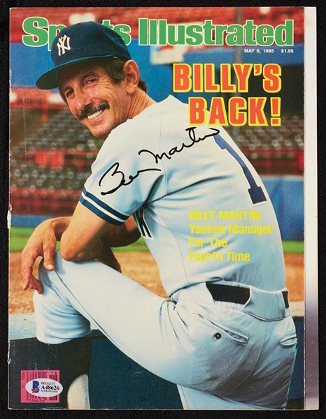 Billy Martin Signed Sports Illustrated Cover (1985) (BAS)