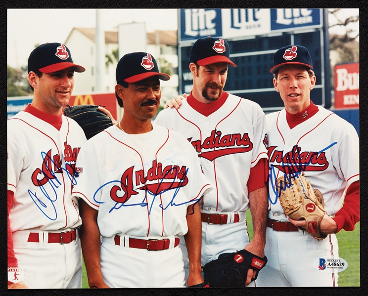 Charles Nagy, Dennis Martinez & Orel Hershiser Signed 8x10 Photo (BAS)