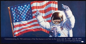 Alan Bean Signed NASA 25th Anniversary Poster (JSA)