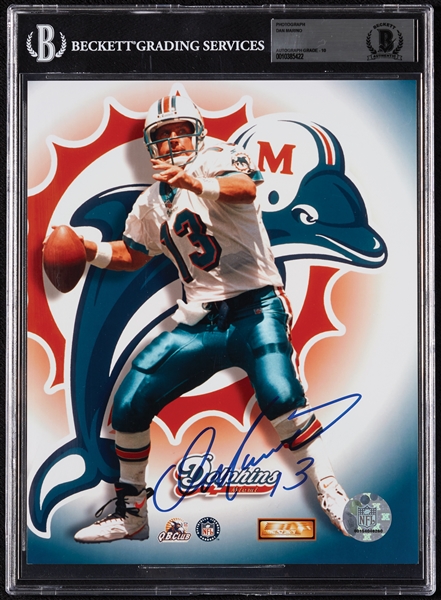 Dan Marino Signed 8x10 Photo (Graded BAS 10)