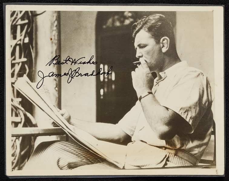 James Braddock Signed 7x9 AP Wire Photo (PSA/DNA)